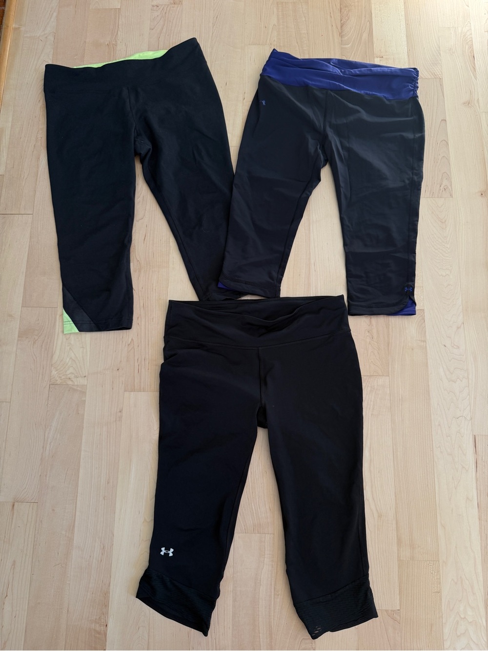 Bundle of Under Armour Women’s Black Capri Leggings